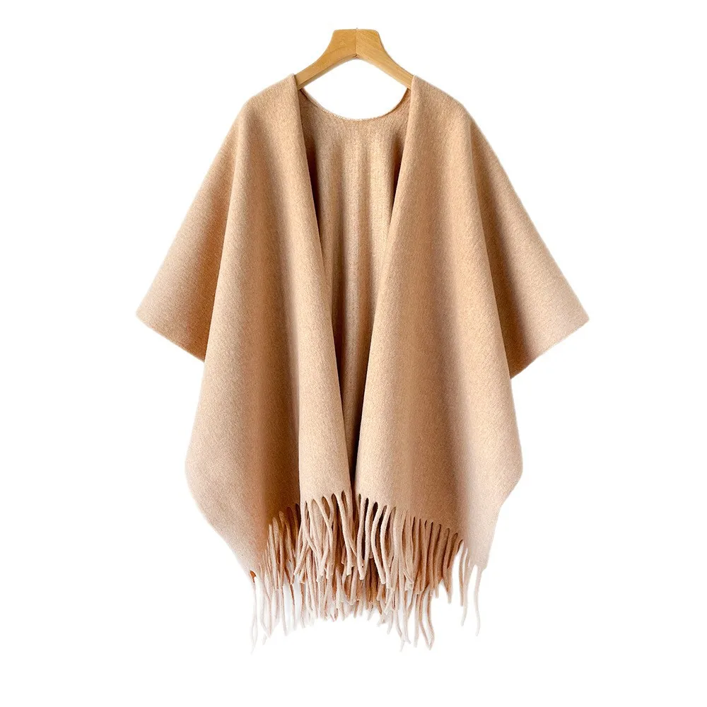 Woven Scarf Blanket - Winter-Schal-Umhang für Damen, dicker, warmer Poncho