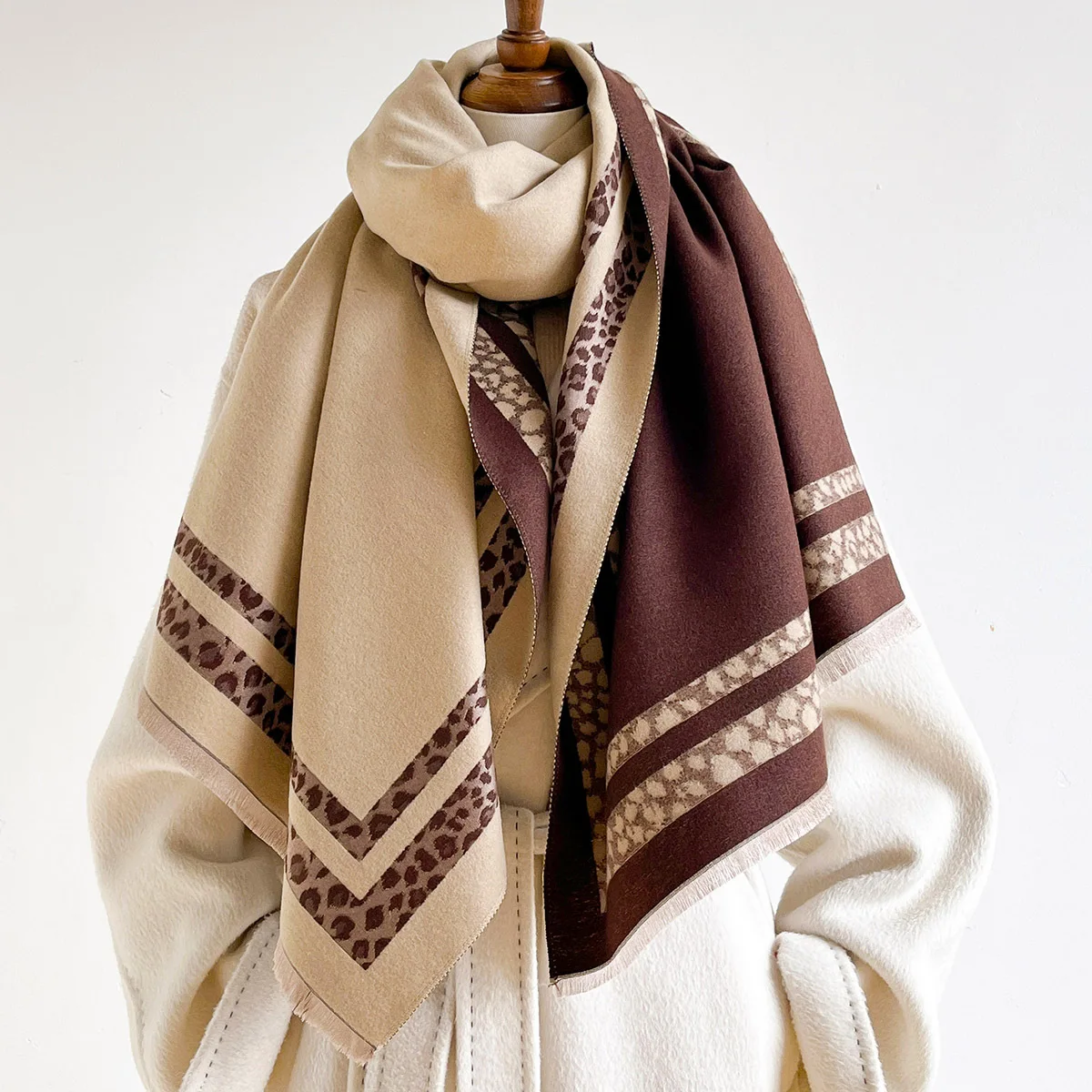 Woven Scarf Blanket - Winter-Wickelschal, wendbar, warm, groß, für Damen,