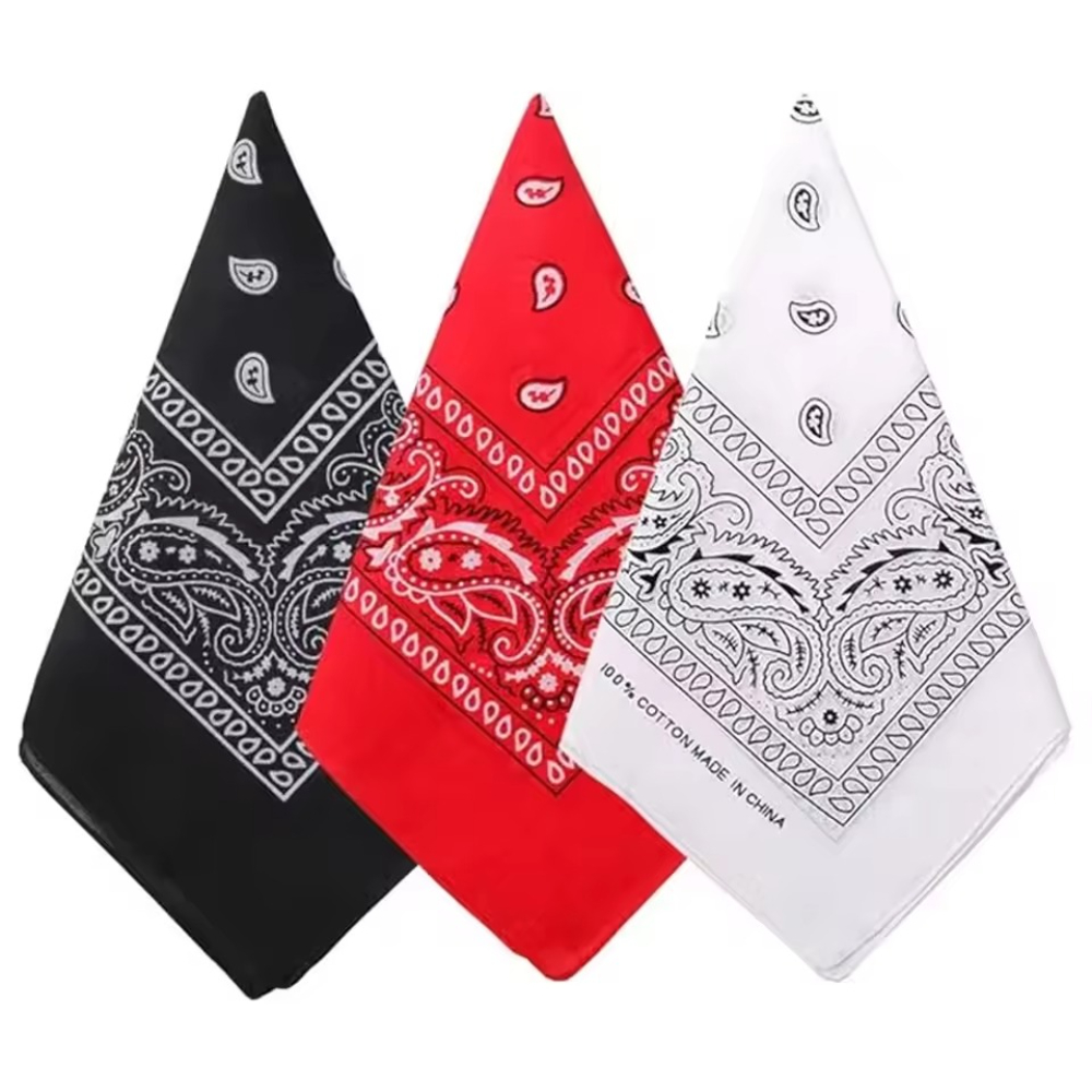 Face Scarf Mask - Hip-Hop-Cowboy-Paisley-Schal, großes Bandana-Kopftuch, quadratischer Schal für