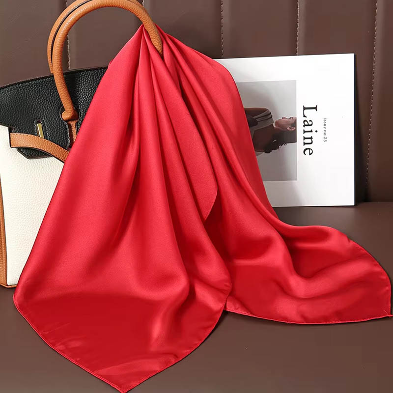 Scarf Silk Square - Luxus Einfarbig Seide Quadrat Schal Frauen