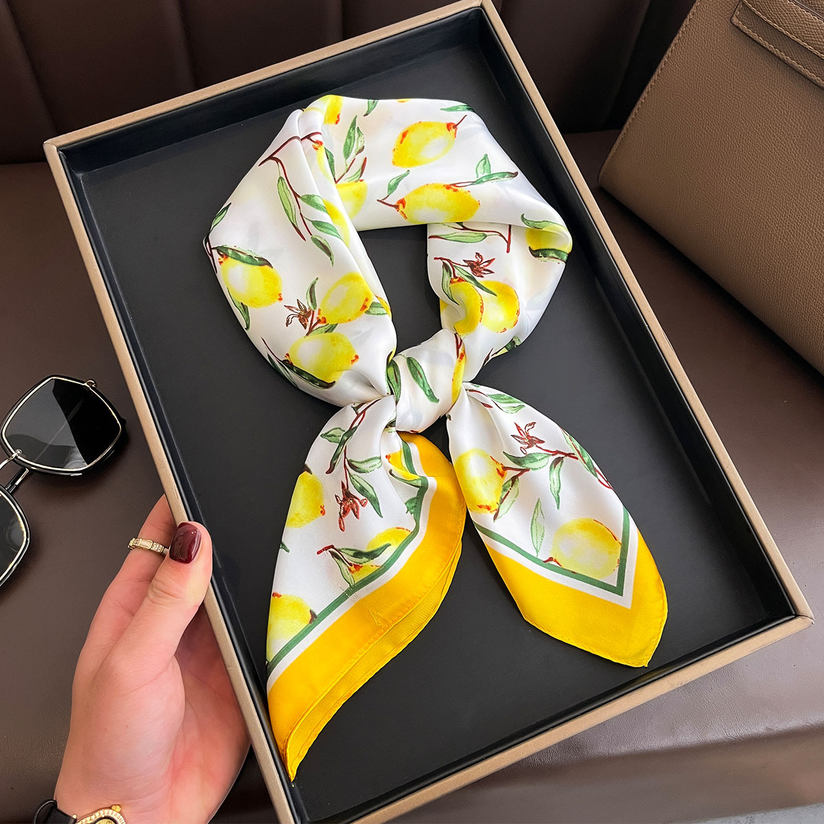 2025 neue Gelbe Zitrone Druck  – Face Scarf Mask Bewertung und Preis